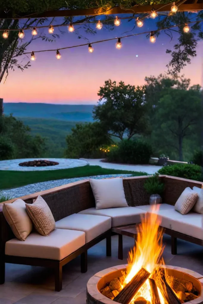 A cozy fire pit area perfect for summer gatherings