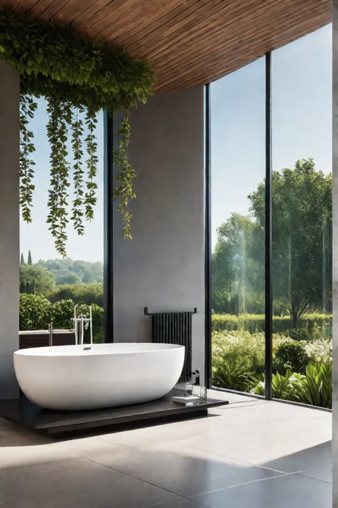 Bathroom with garden view