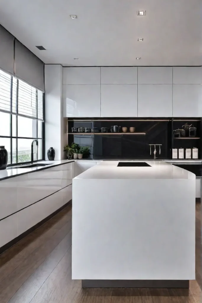 Contemporary kitchen with undercabinet LED lighting