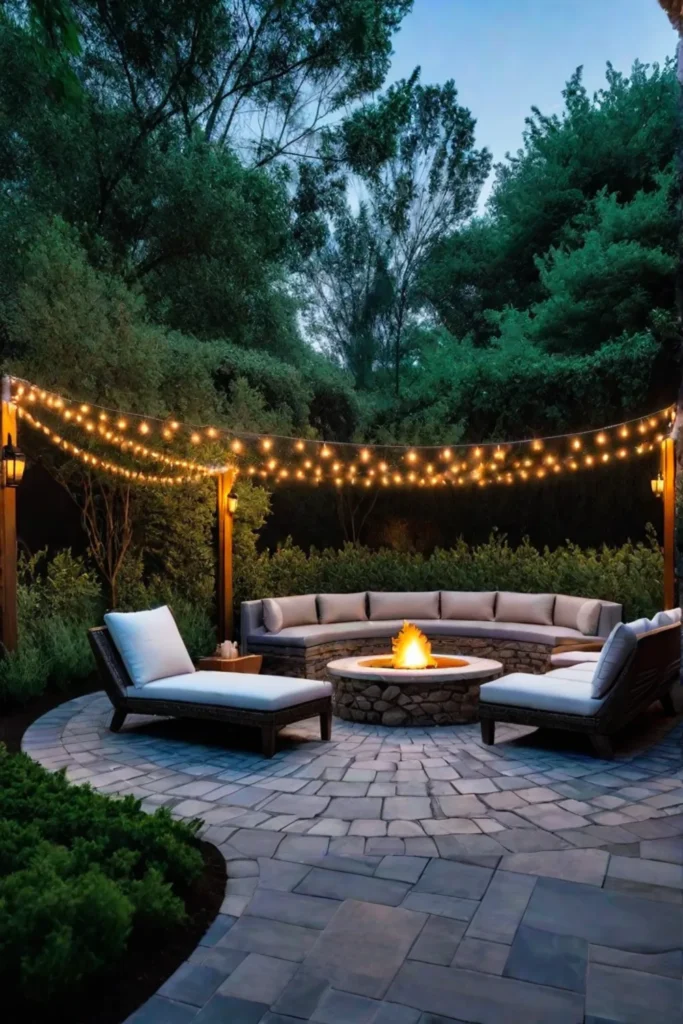 Cozy outdoor space with fire pit and seating