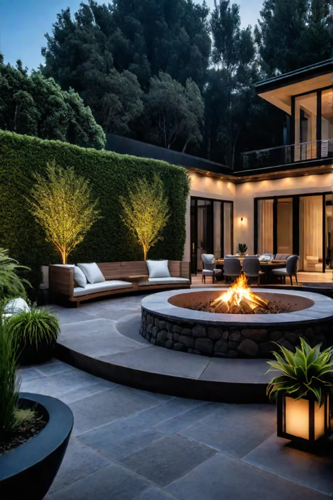 Dynamic fire pit area for outdoor entertaining