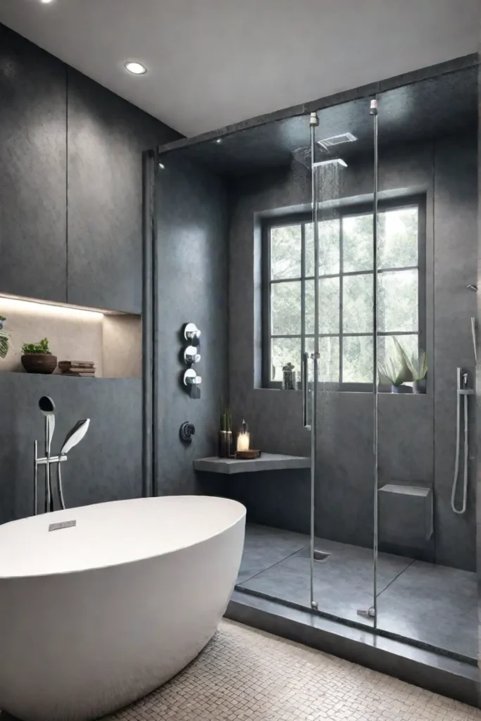 Ecoconscious bathroom design with a focus on functionality and sustainability