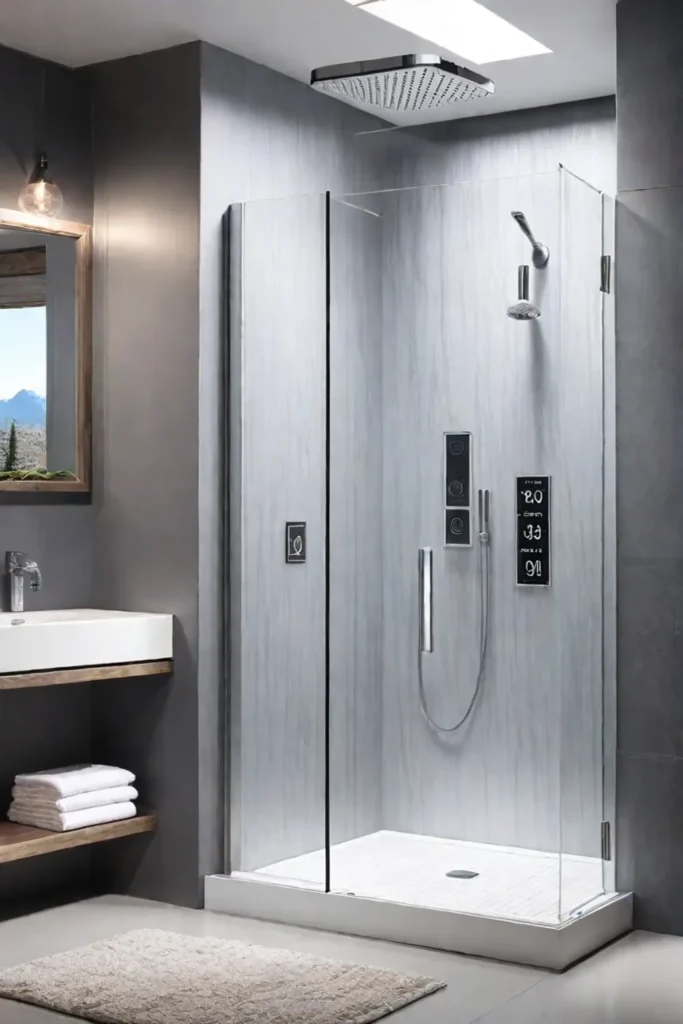 Efficient bathroom design with smart technology for convenience