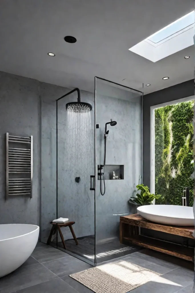 Energyefficient lighting in an ecofriendly shower