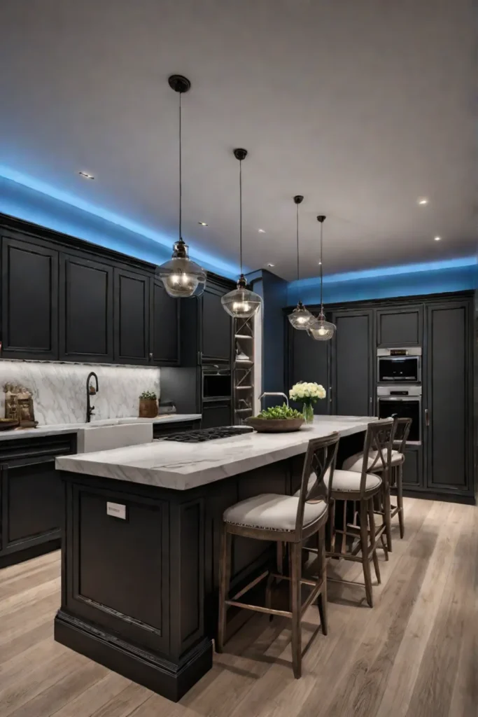Kitchen with warm and inviting lighting