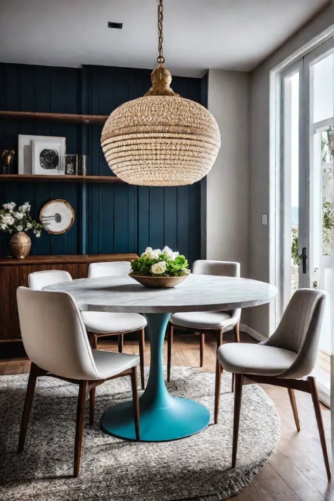 Adding personality to a compact dining space with unique decor