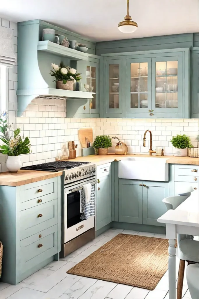 Bright and airy small kitchen with functional design