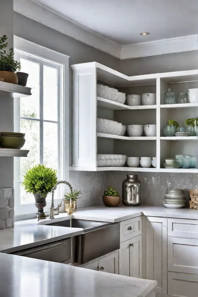 Bright cottage kitchen maximizing natural light