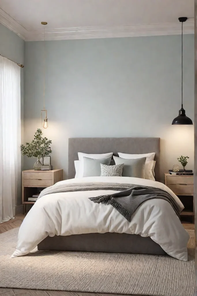 Calming small bedroom with minimalist decor