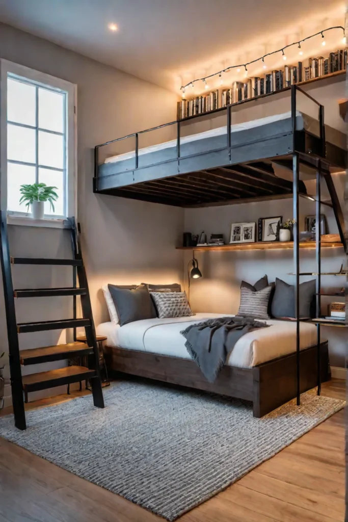 Charming and functional small bedroom with a focus on space optimization