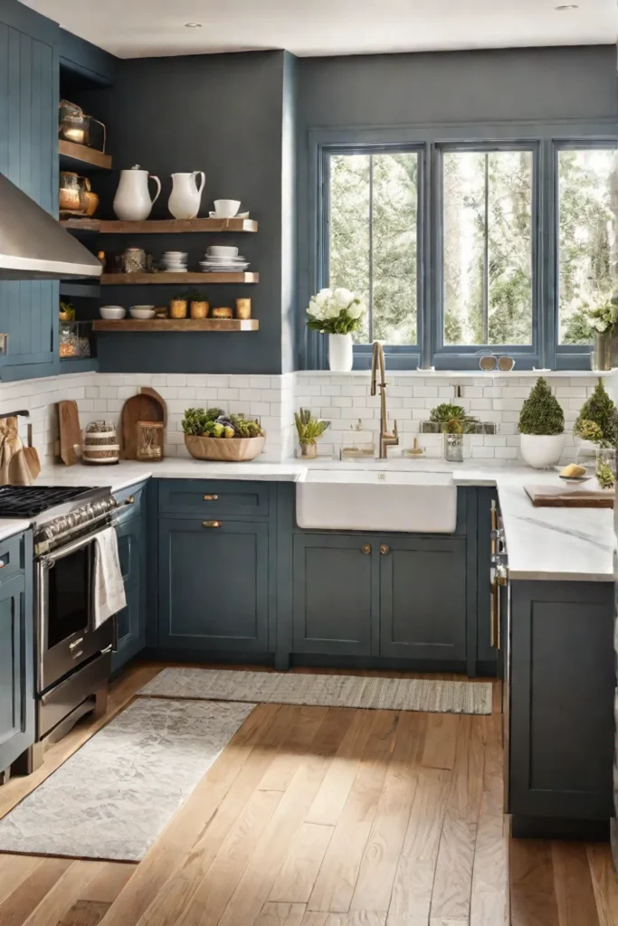 Clutterfree cottage kitchen with maximized visual space