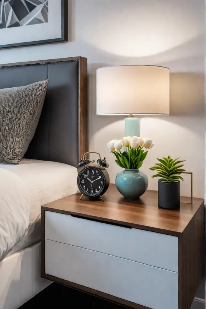 Clutterfree nightstand for improved sleep