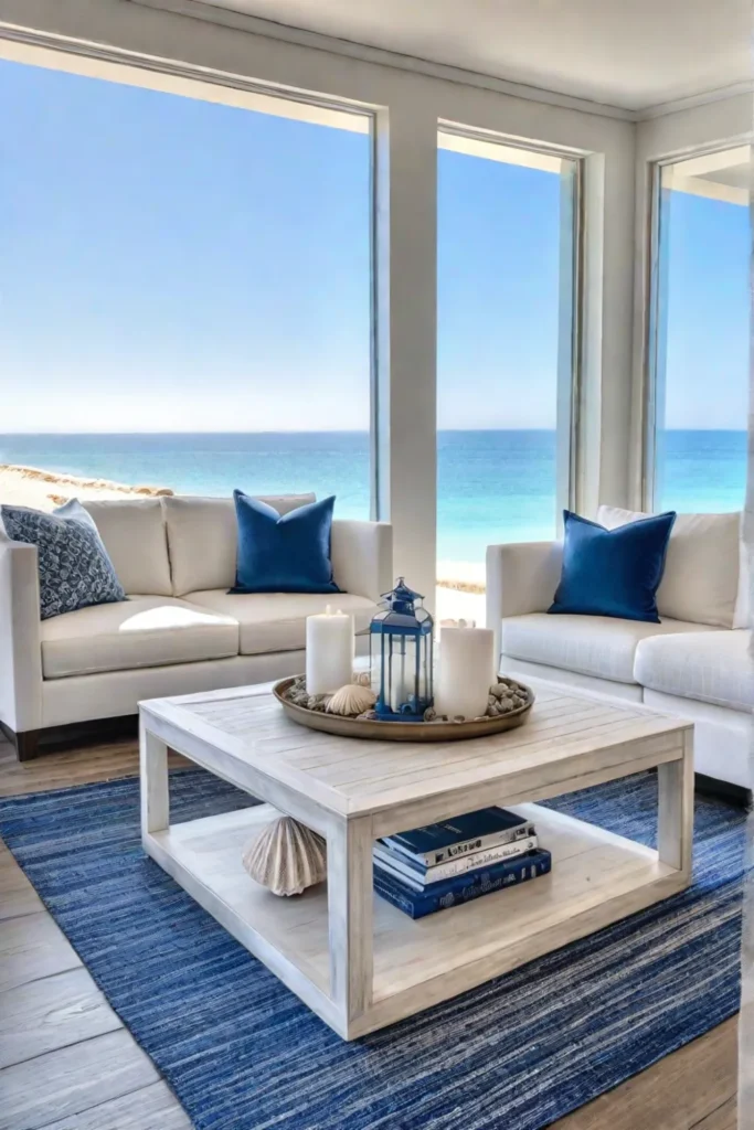 Coastal living room beachinspired centerpiece nautical decor