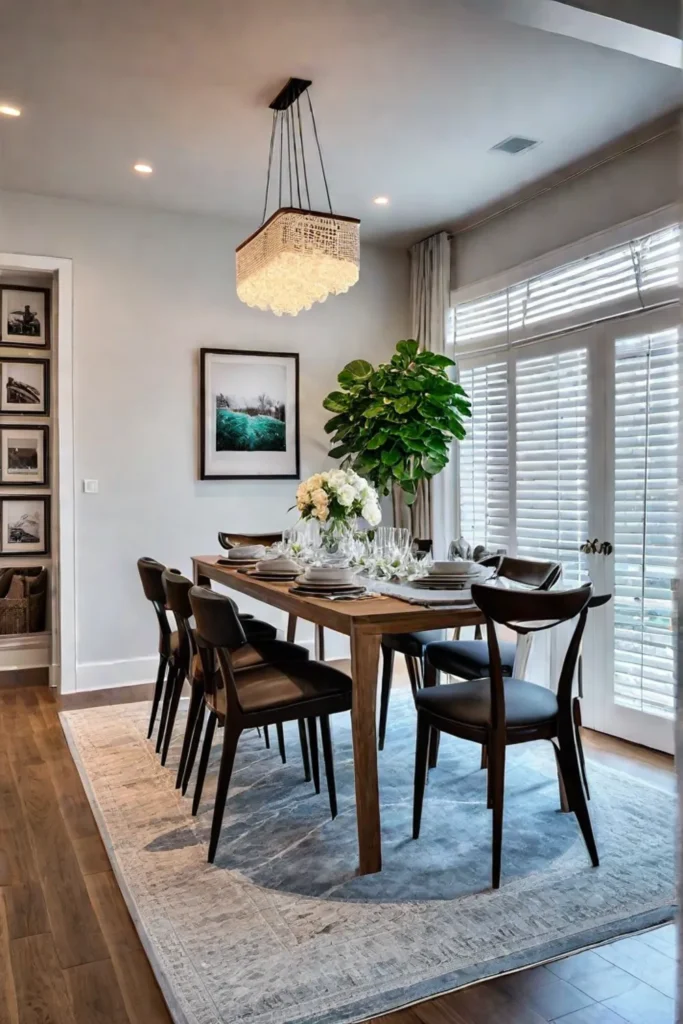 Comfortable and stylish dining room with personal touches
