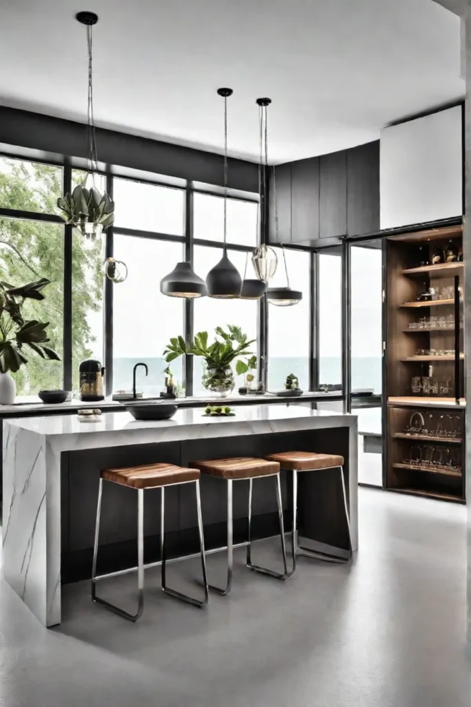 Contemporary kitchen with minimalist design and smart storage