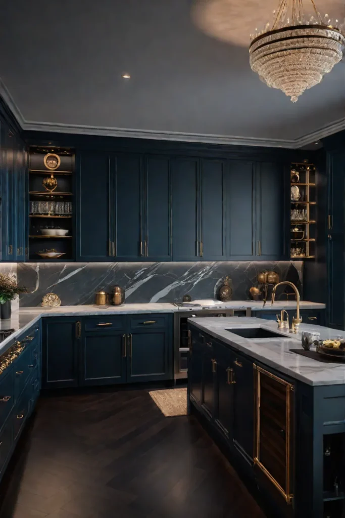 Deep and moody kitchen cabinets