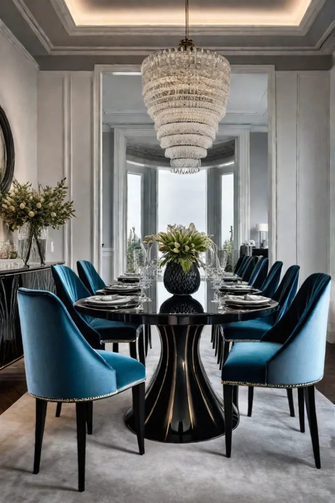Dining room with a neutral color palette and vintage chairs as statement pieces demonstrating the power of subtle contrasts