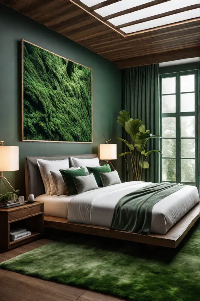 Earthy Green Bedroom