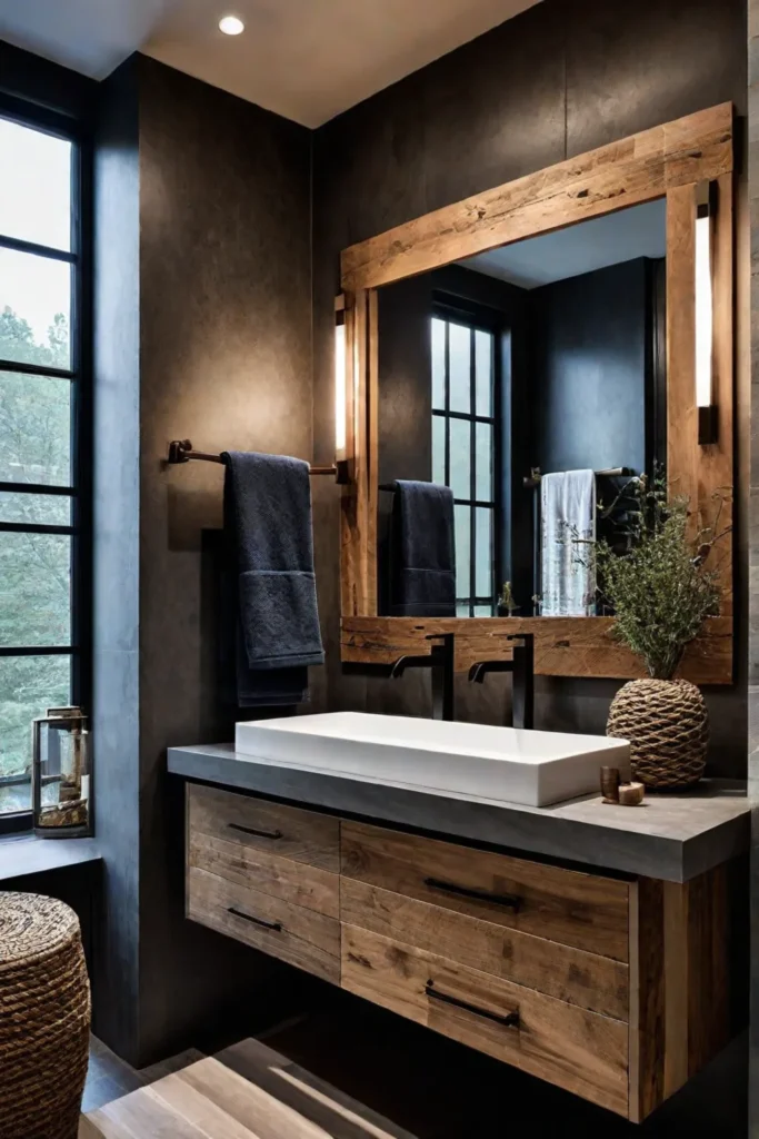 Eclectic bathroom with mixed materials