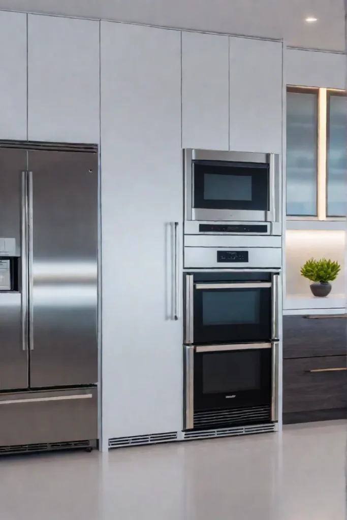 Hightech kitchen with centralized control panel and smart appliances