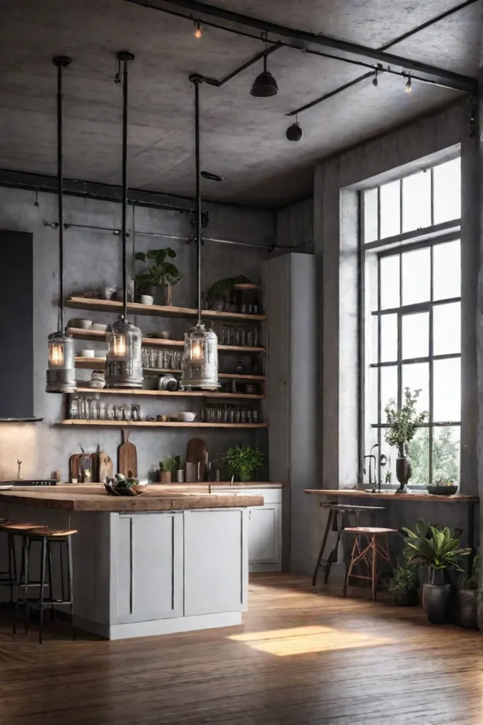 Industrial kitchen vintage factory style