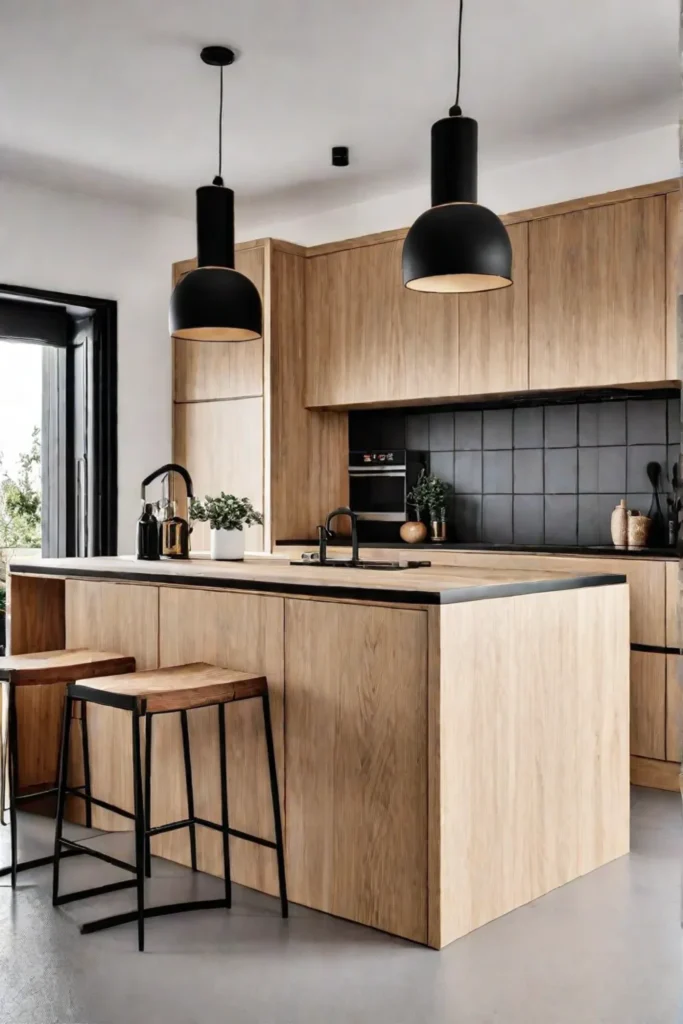 Light wood cabinets minimalist kitchen design