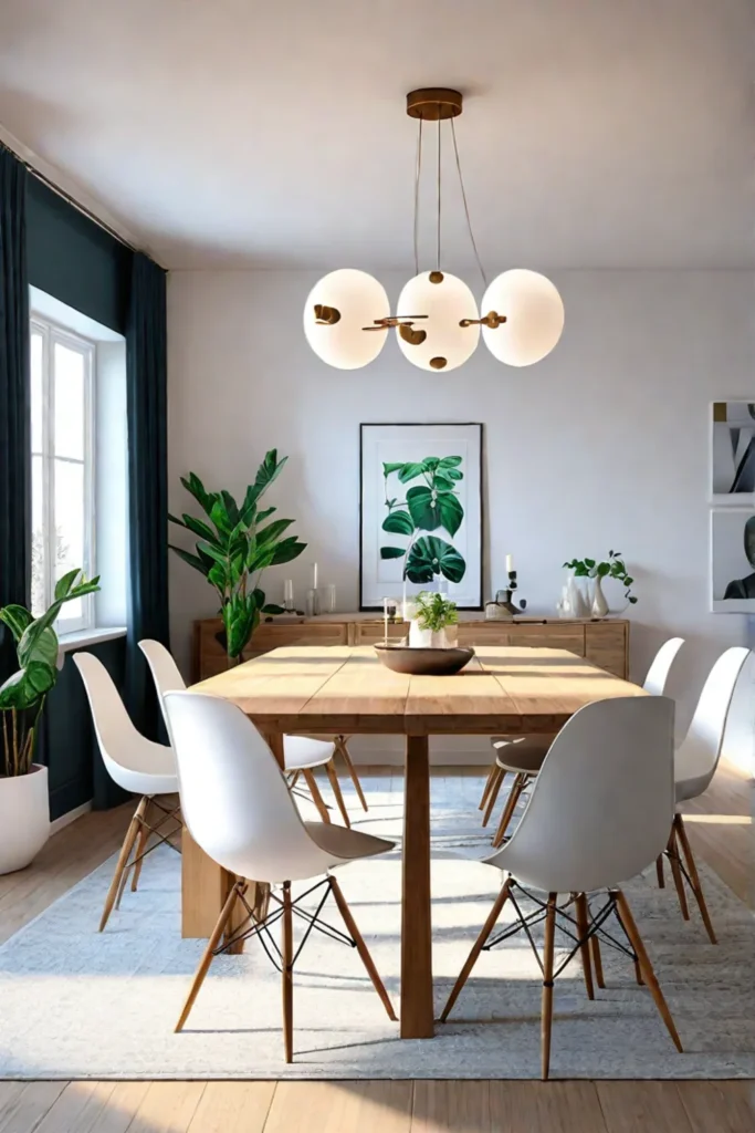 Light wood furniture airy and bright pendant lights
