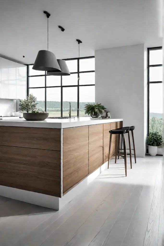 Lightfilled spacious small kitchen with minimalist design