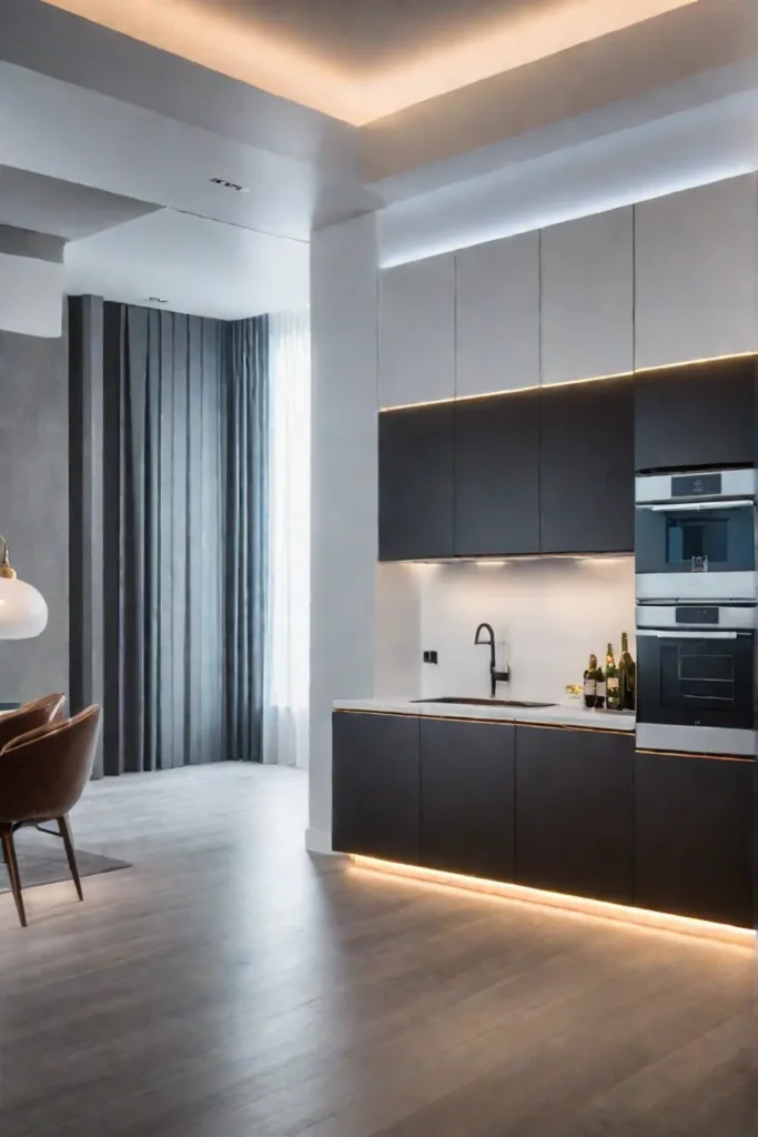Luxurious kitchen with elegant finishes and stateoftheart technology