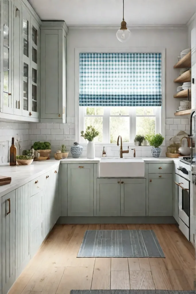 Minimalist cottage kitchen with light color palette