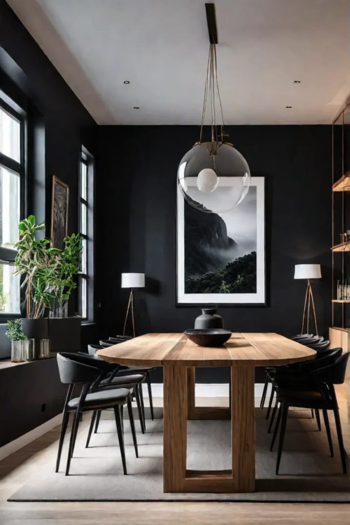 Minimalist dining area with Japanese and Scandinavian influences
