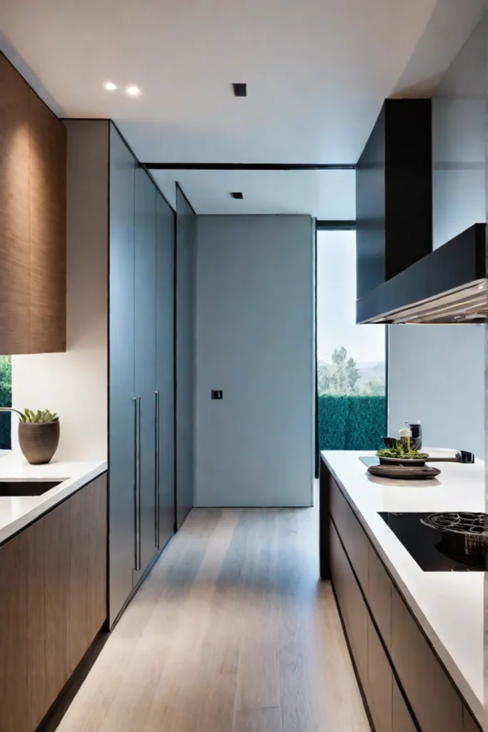 Minimalist kitchen design concealed storage