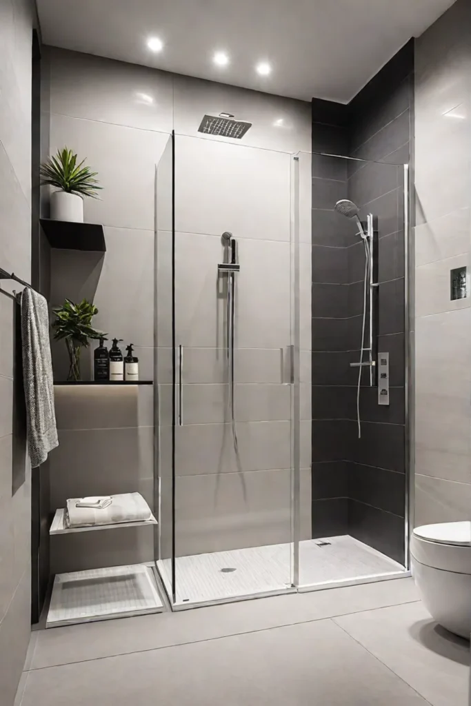 Modern bathroom with touchless faucet