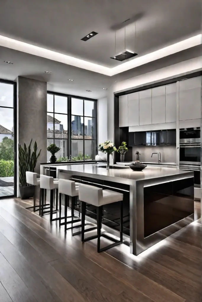 Modern kitchen lighting architectural details