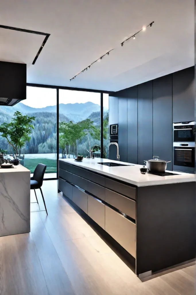 Modern kitchen with integrated technology