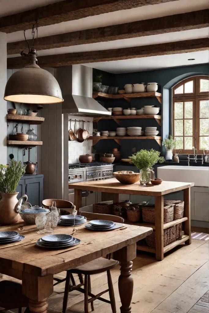 Open shelving ideas for rustic kitchens