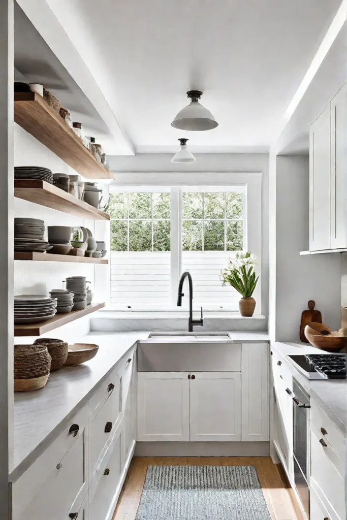 Organized cottage kitchen with clean lines