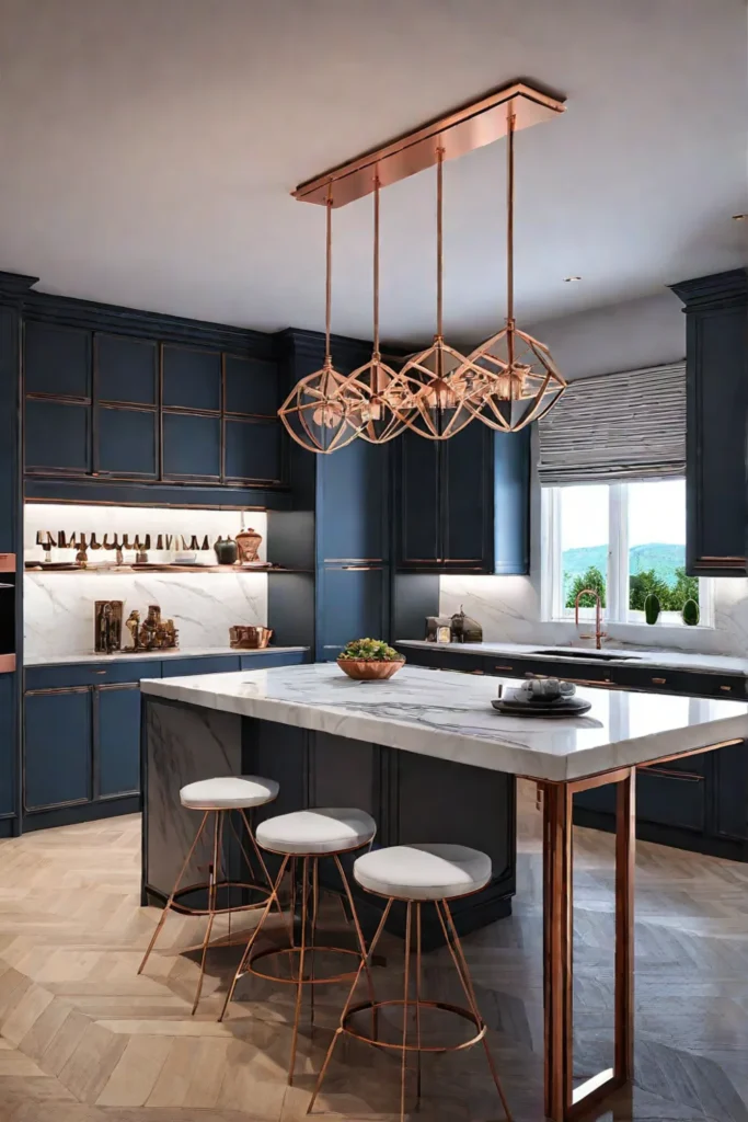 Personalized kitchen design with rose gold appliances