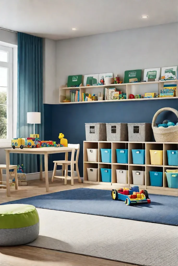Playroom with designated activity zones