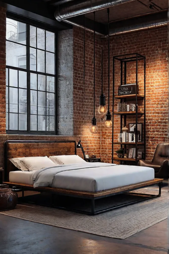 Raw and edgy bedroom design
