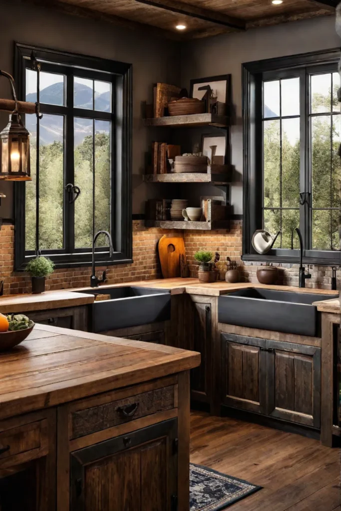Reclaimed wood cabinets cozy kitchen design