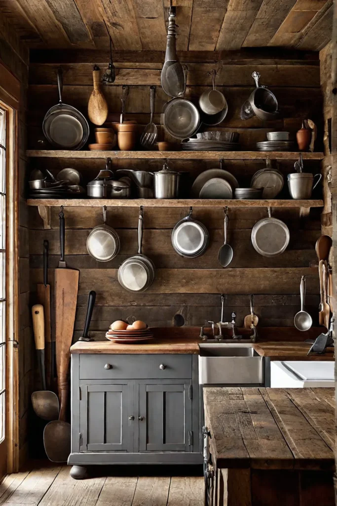 Reclaimed wood cottage kitchen