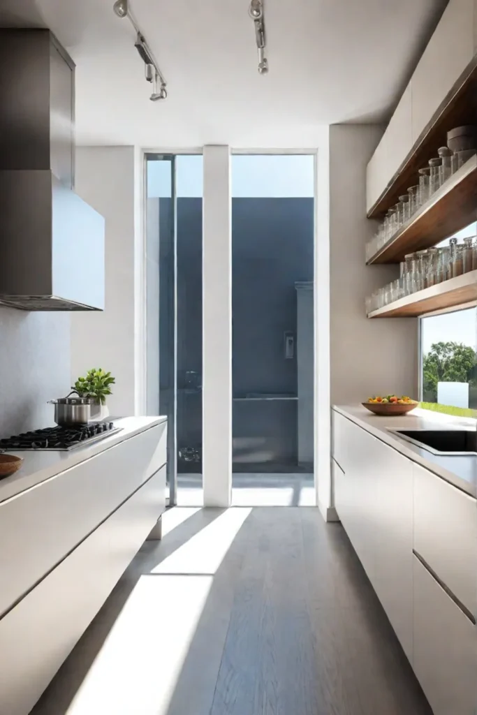 Reflective surfaces in kitchen