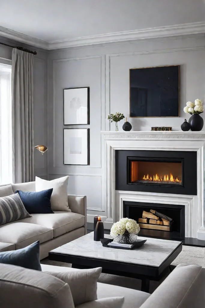 Relaxing living space with a fireplace as the focal point