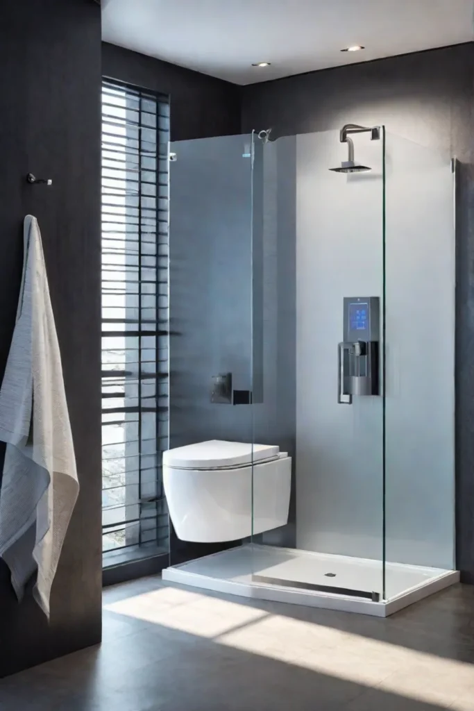 Small bathroom with smart shower and efficient layout