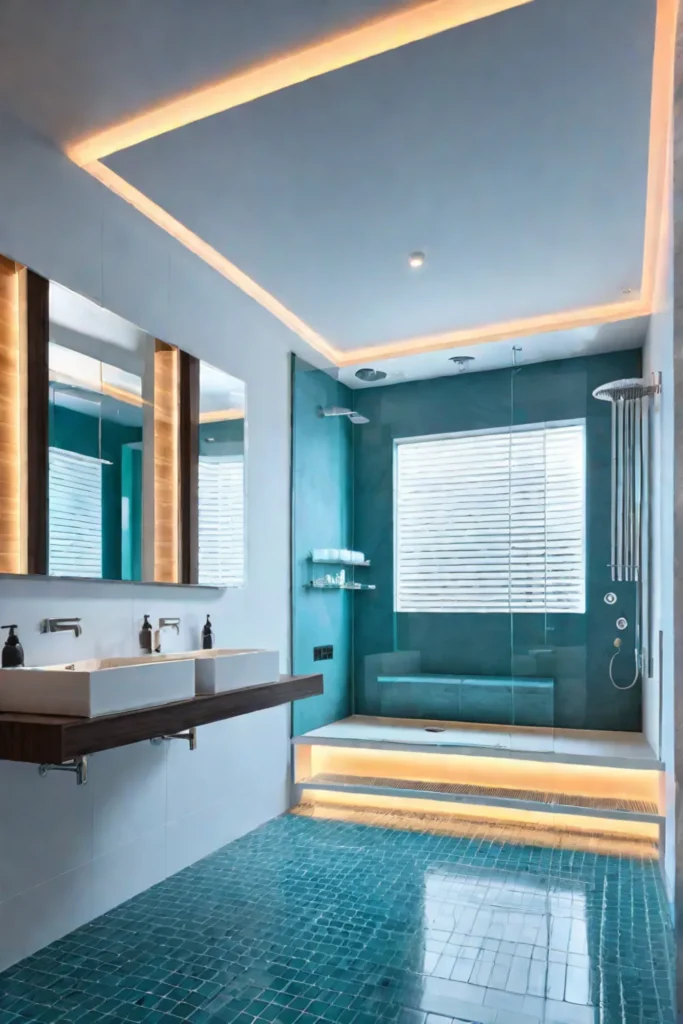 Spalike bathroom with chromatherapy and integrated audio