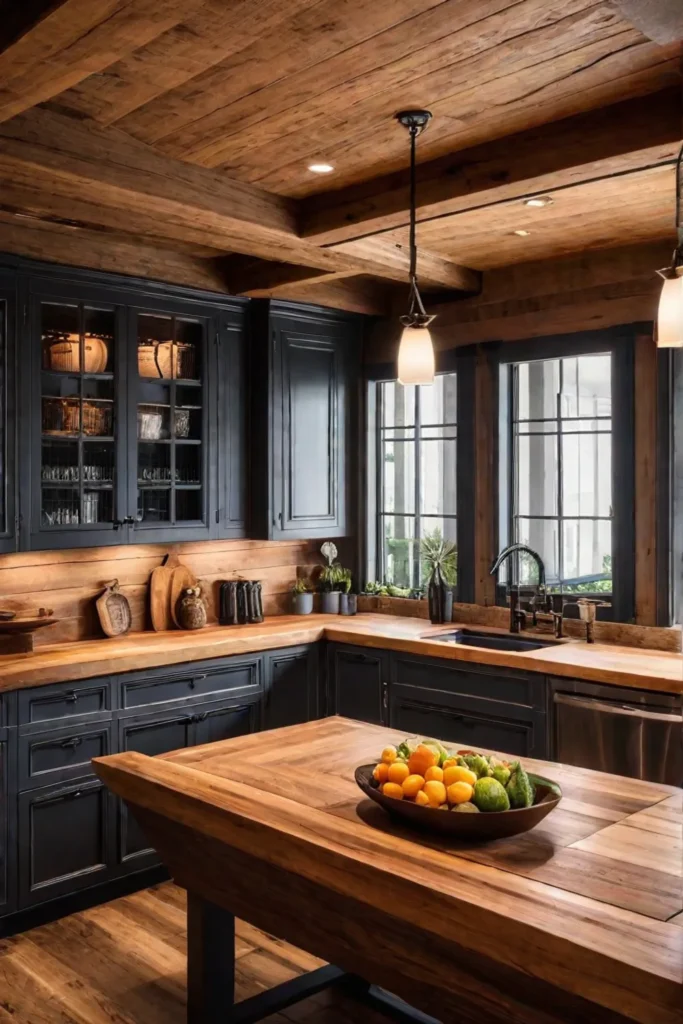 wooden accents cozy kitchen