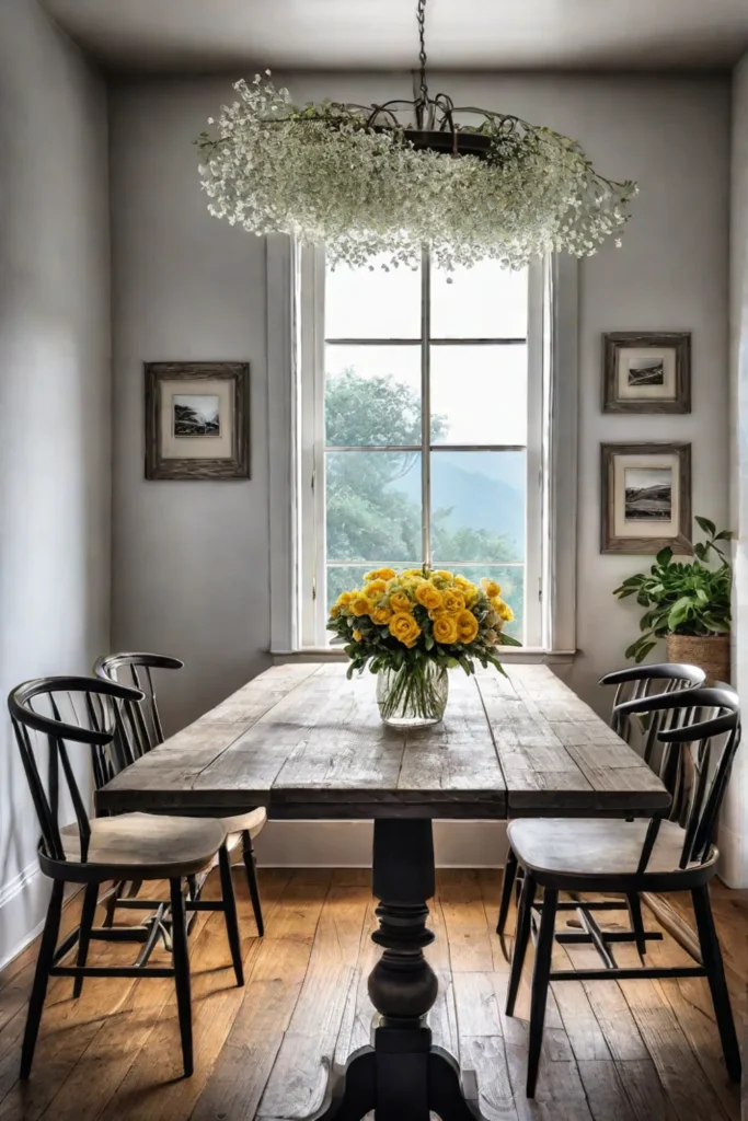 Farmhouse dining room vintage accents