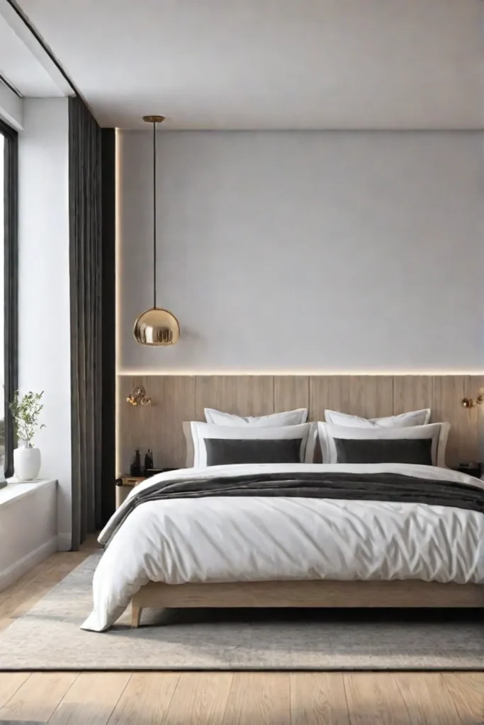 Scandinavian bedroom with maximized light